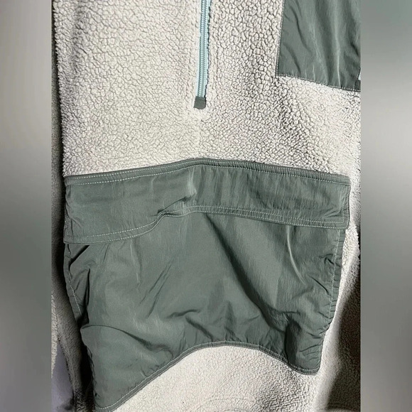 Aerie Offline Light Green Cozy Sherpa Nylon Oversized Half Zip. Size XLarge - Picture 5 of 10